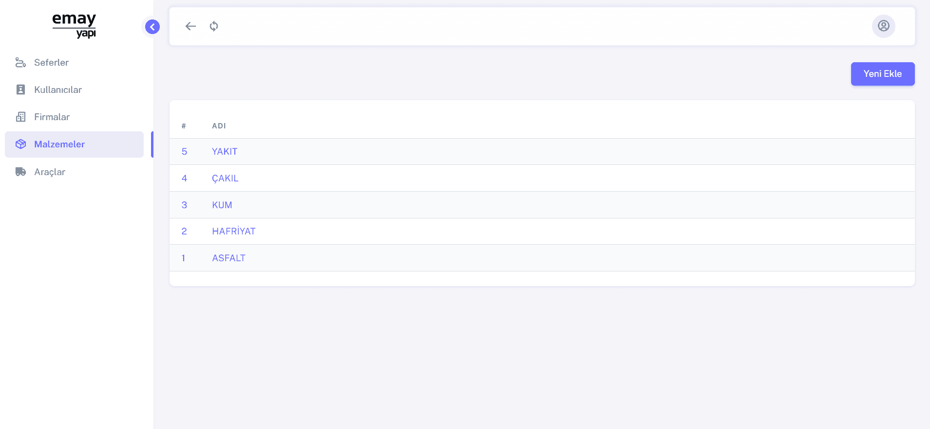 Emay Yapı Logistics Vehicle Tracking Application