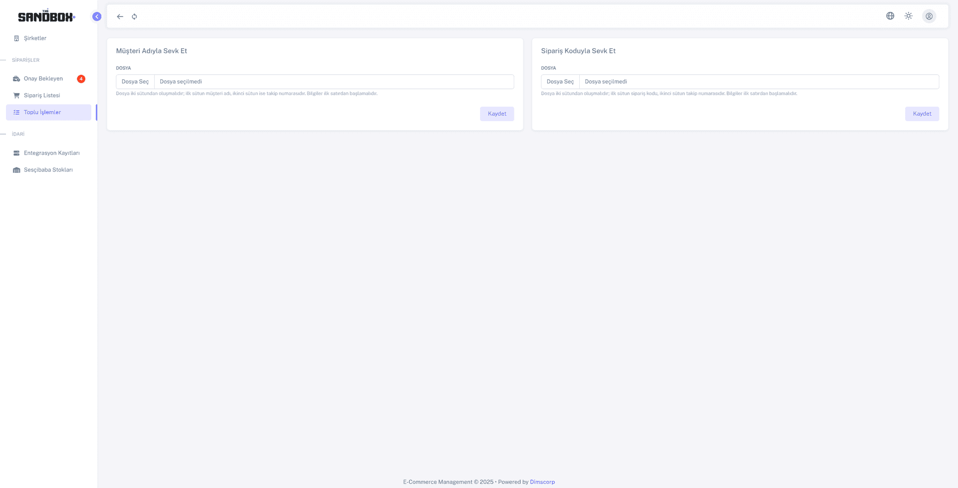 E-Ticaret Sipariş Yönetim Paneli